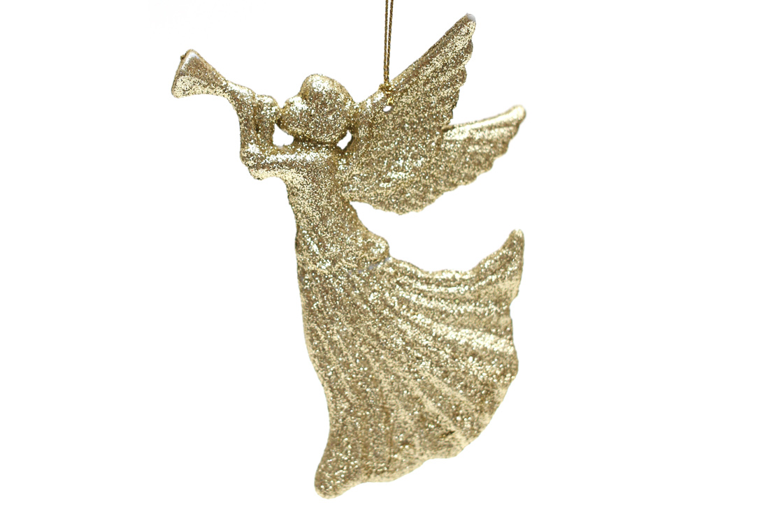 Ялинкова прикраса Янгол 12см, колір - золото