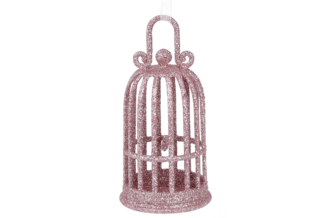 Ялинкова прикраса Клітина 17см, колір - рожевий