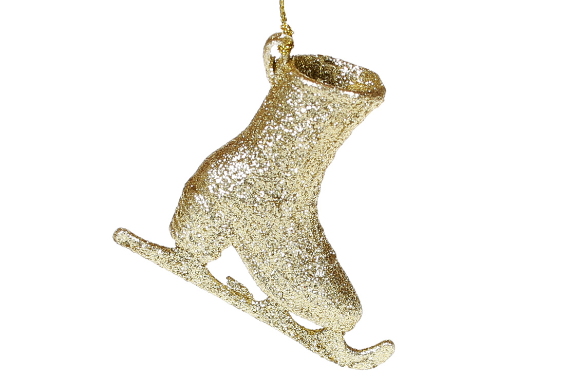 Ялинкова прикраса Фігурний коник 8см, колір - світло-золотий