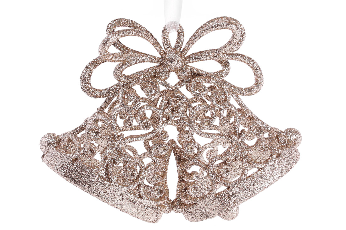 Ялинкова прикраса Дзвіночки 15см, колір - шампань