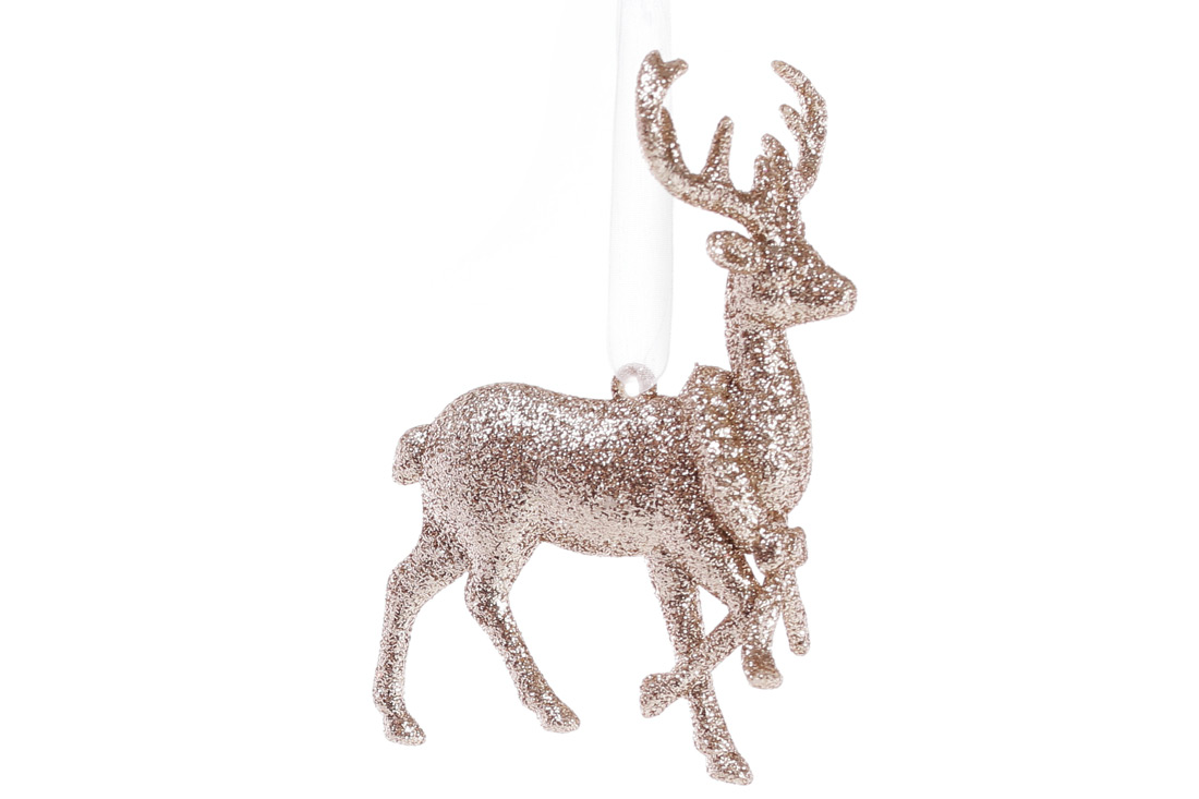 Ялинкова прикраса Олень 11*7см, колір - шампань