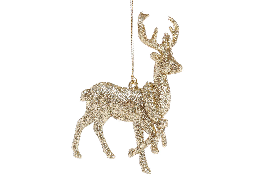 Ялинкова прикраса Олень 11*7см, колір - золото