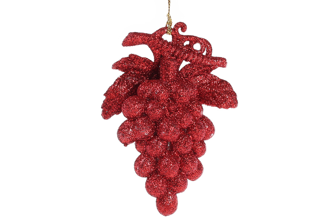 Ялинкова прикраса Виноград 11*8см, колір - червоний