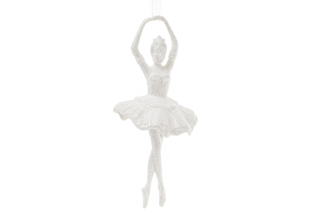 Ялинкова прикраса Балерина 17см, колір - білий