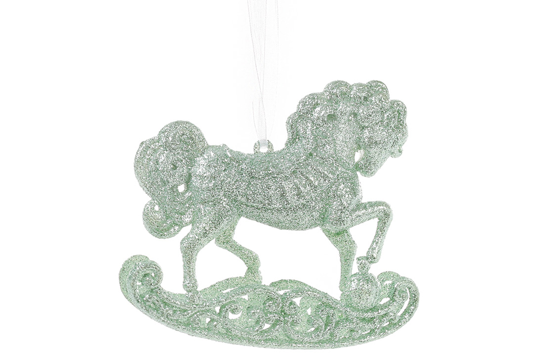 Ялинкова прикраса Конячка 10см, колір - м'ятний