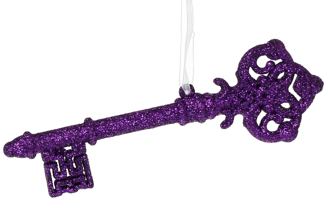 Ялинкова прикраса Ключик 14см, колір - фіолет