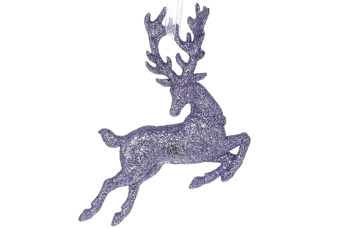 Ялинкова прикраса Олень 13см, колір - лаванда