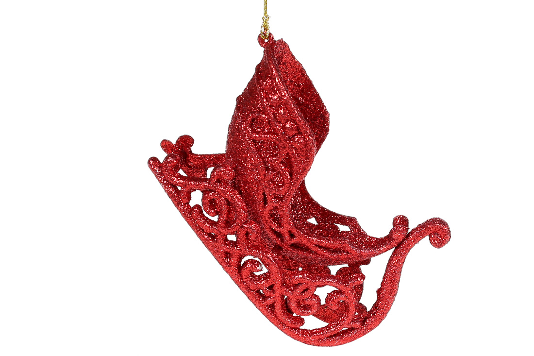 Ялинкова прикраса Сані 11.5см, колір - червоний