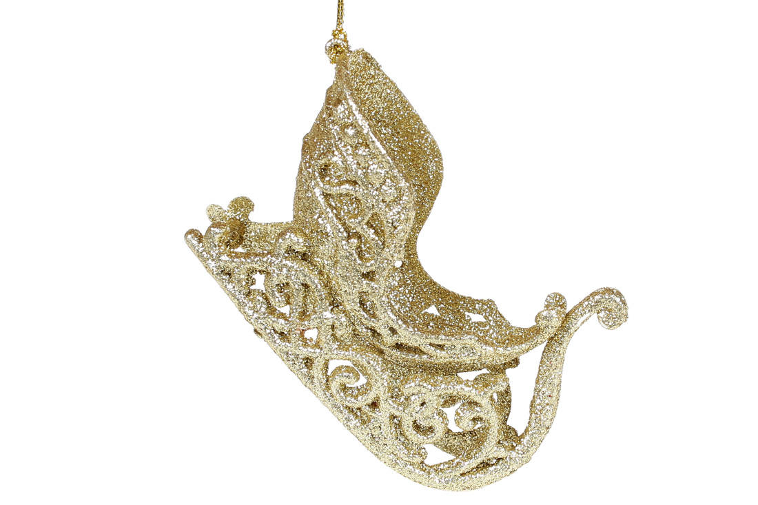 Ялинкова прикраса Сані 11.5см, колір - світло-золотий