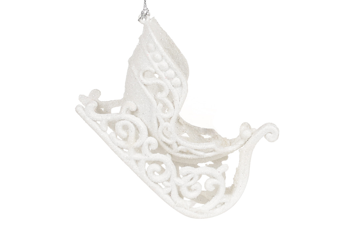 Ялинкова прикраса Сані 11.5см, колір - білий