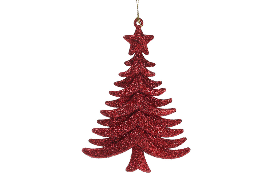 Ялинкова прикраса Ялинка 14см, колір - червоний