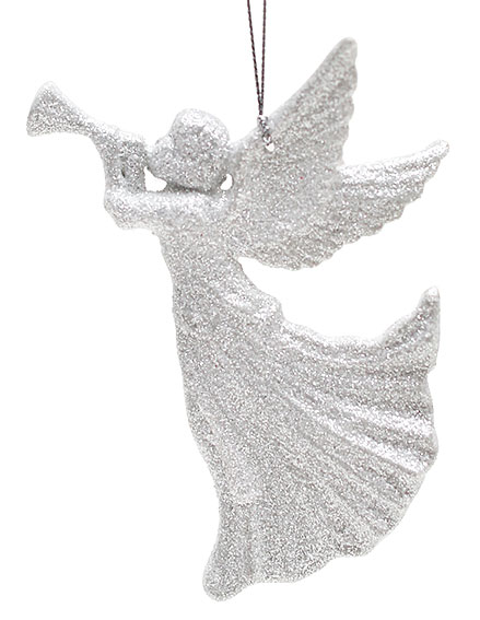 Ялинкова прикраса Янгол 12см, колір - білий