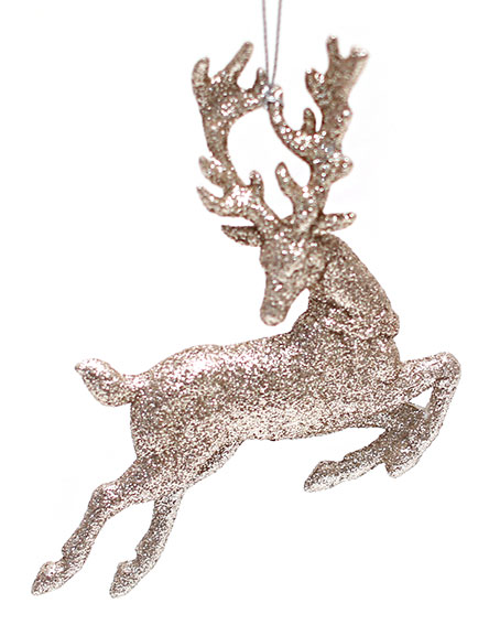 Ялинкова прикраса Олень 13см, колір - шампань