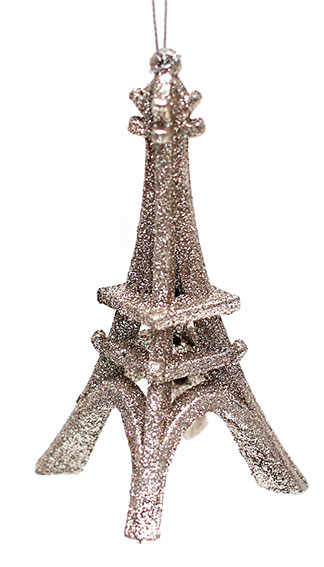 Ялинкова прикраса Ейфелева Вежа, 13.5см, колір - шампань