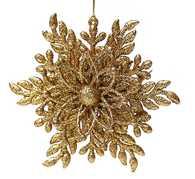 Ялинкова прикраса Сніжинка 12см, колір-золото