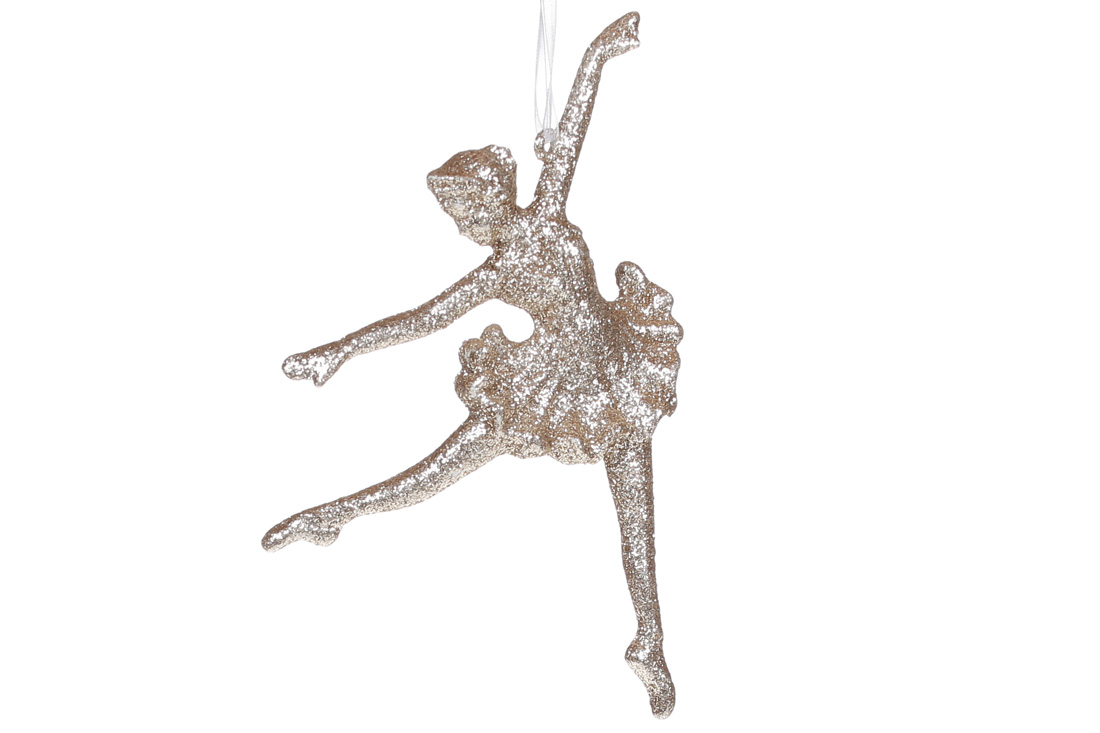 Ялинкова прикраса Балерина 15см, колір - шампань