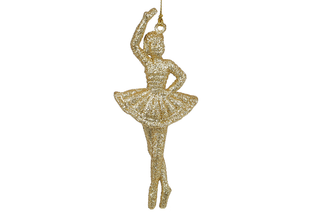 Ялинкова прикраса Балерина 14см, колір - золото