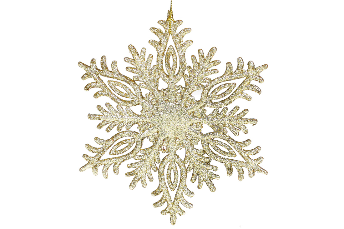 Ялинкова прикраса Сніжинка, 18см, колір - золото