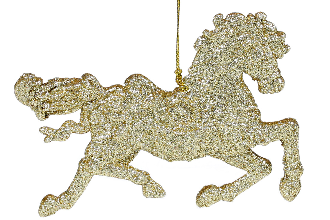 Ялинкова прикраса Кінь, 12см, колір - золото