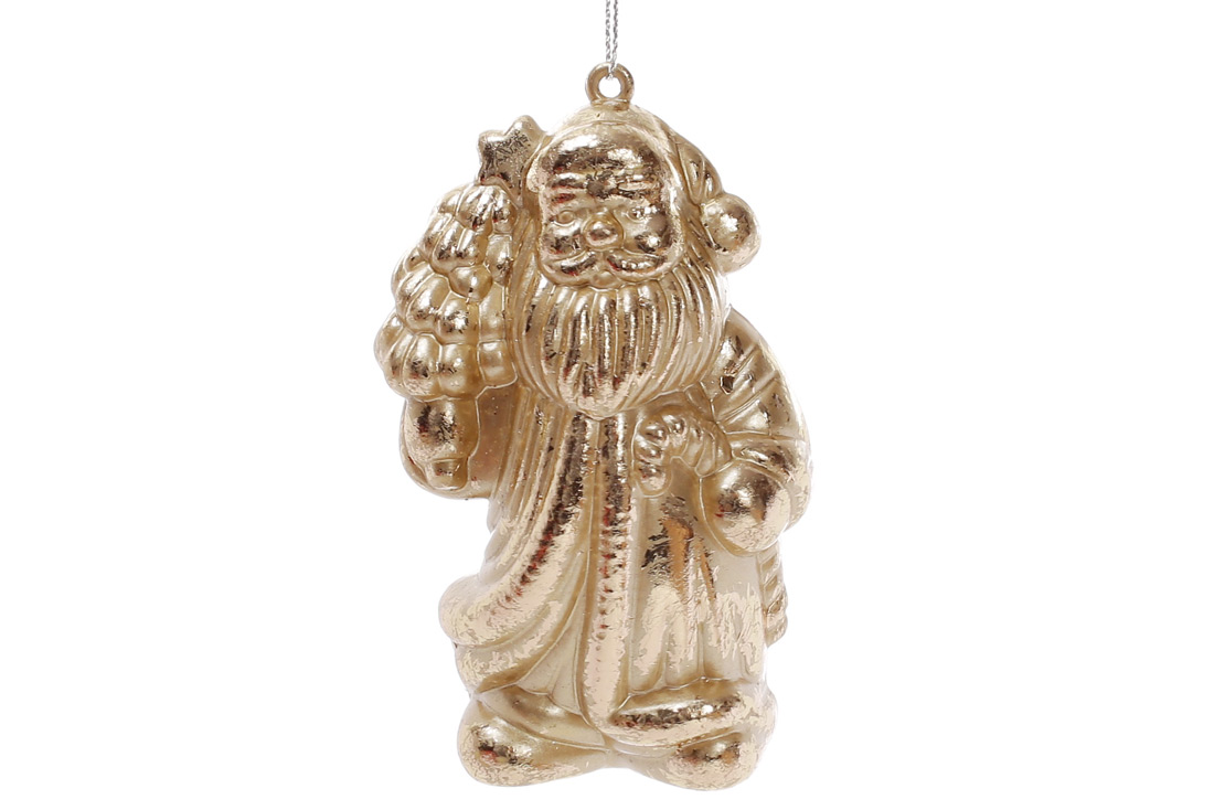 Ялинкова прикраса Санта 8см, колір - шампань