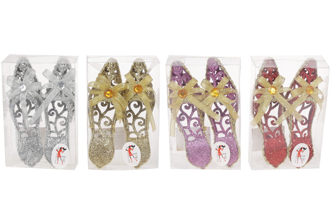 Набір ялинкових прикрас (2шт) Туфельки 12см, 4 дизайни