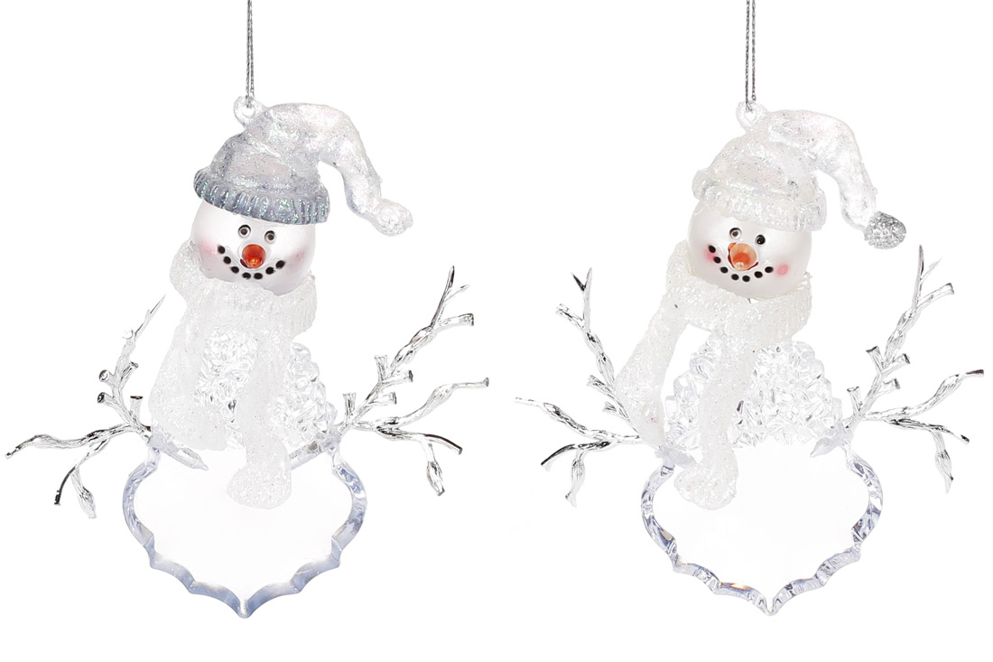 Ялинкова прикраса Сніговик 10см, 2 дизайни