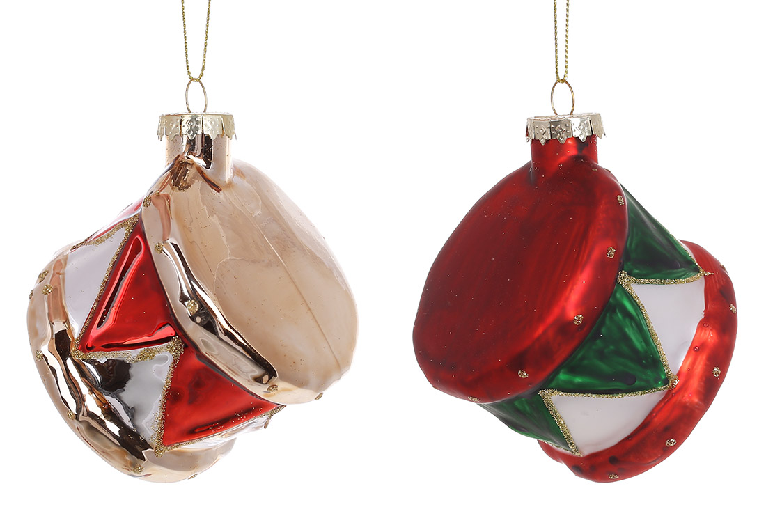 Ялинкова прикраса Барабан, 7.4*7см, 2 дизайни