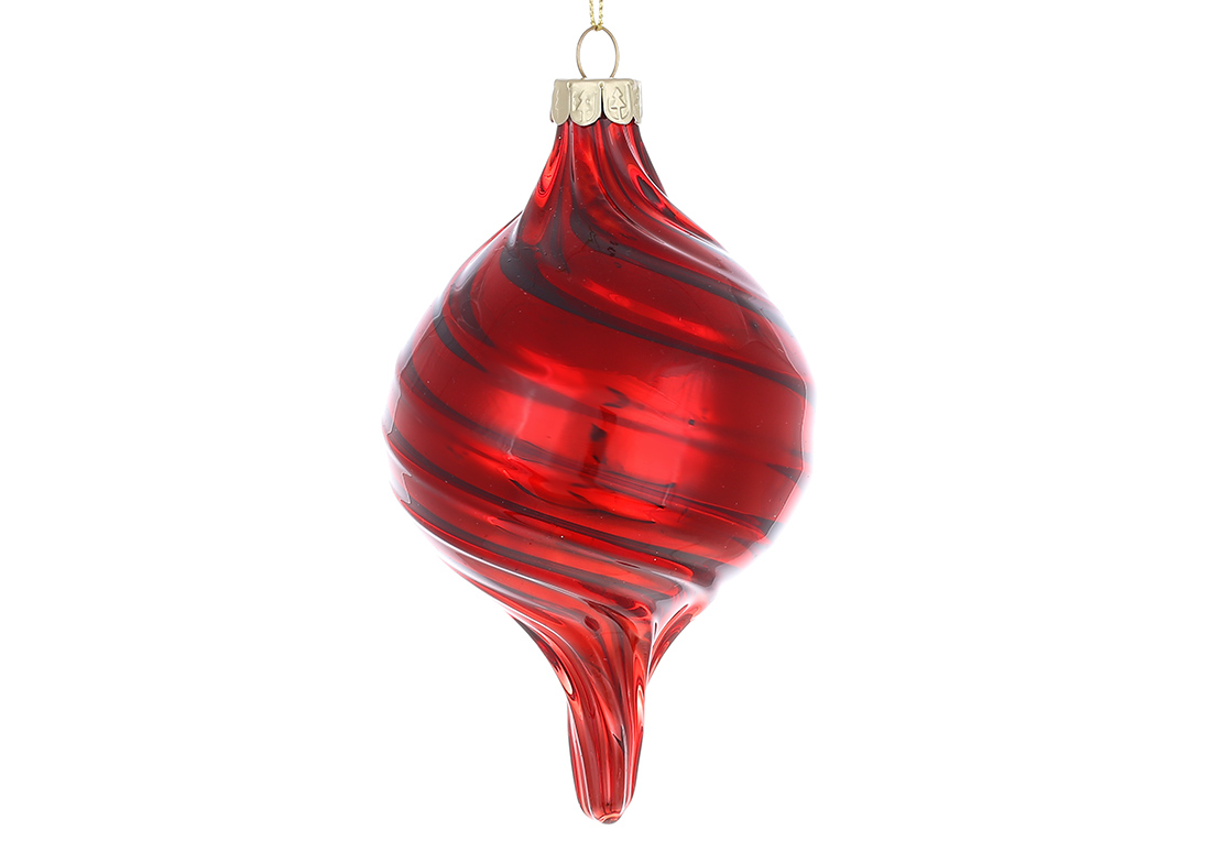Ялинкова фігурна прикраса 14см, колір - червоний перламутр