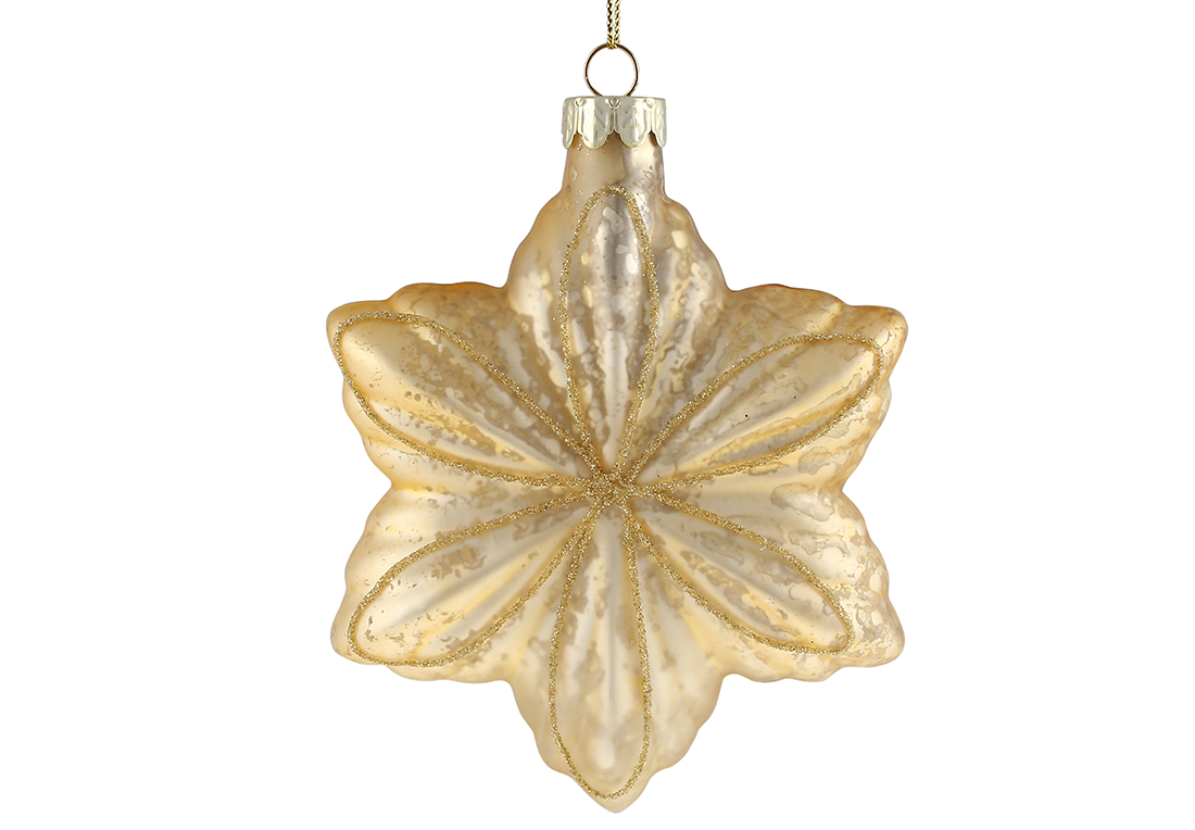 Ялинкова прикраса рельєфної форми 12,5см, колір - золотий