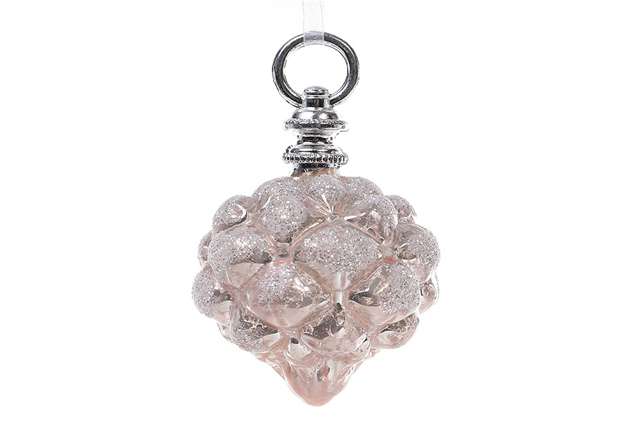 Ялинкова прикраса 12см, колір - рожевий антик