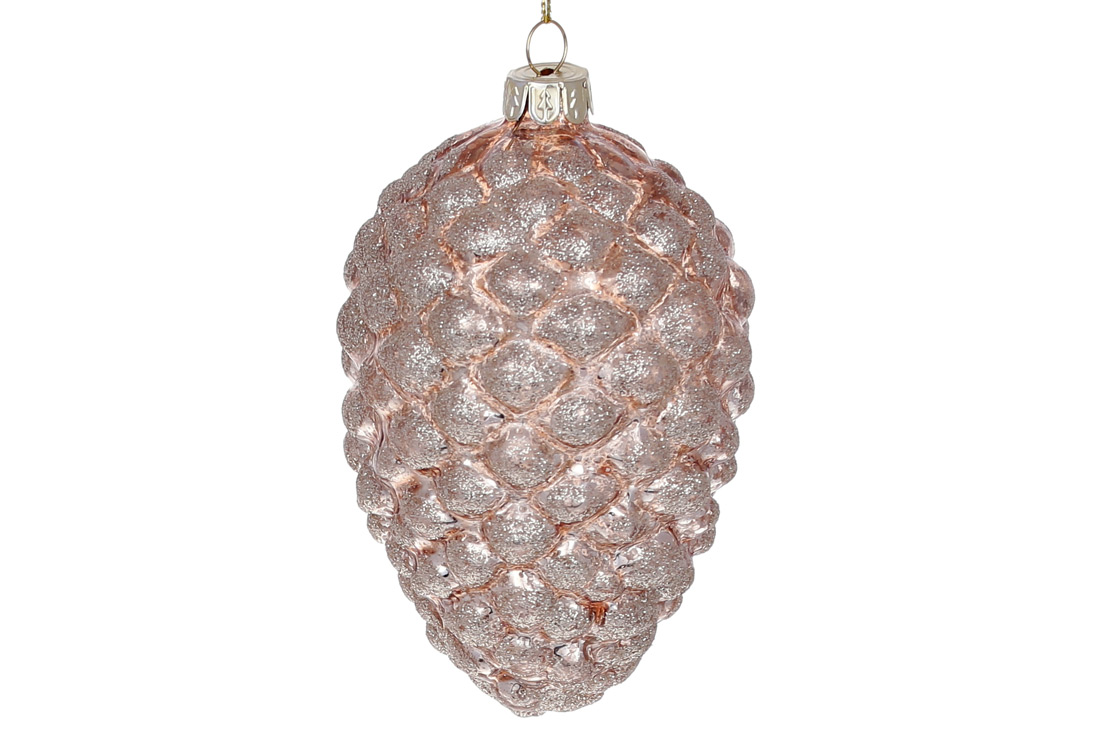 Ялинкова прикраса Шишка 12.3см, колір - карамель антик