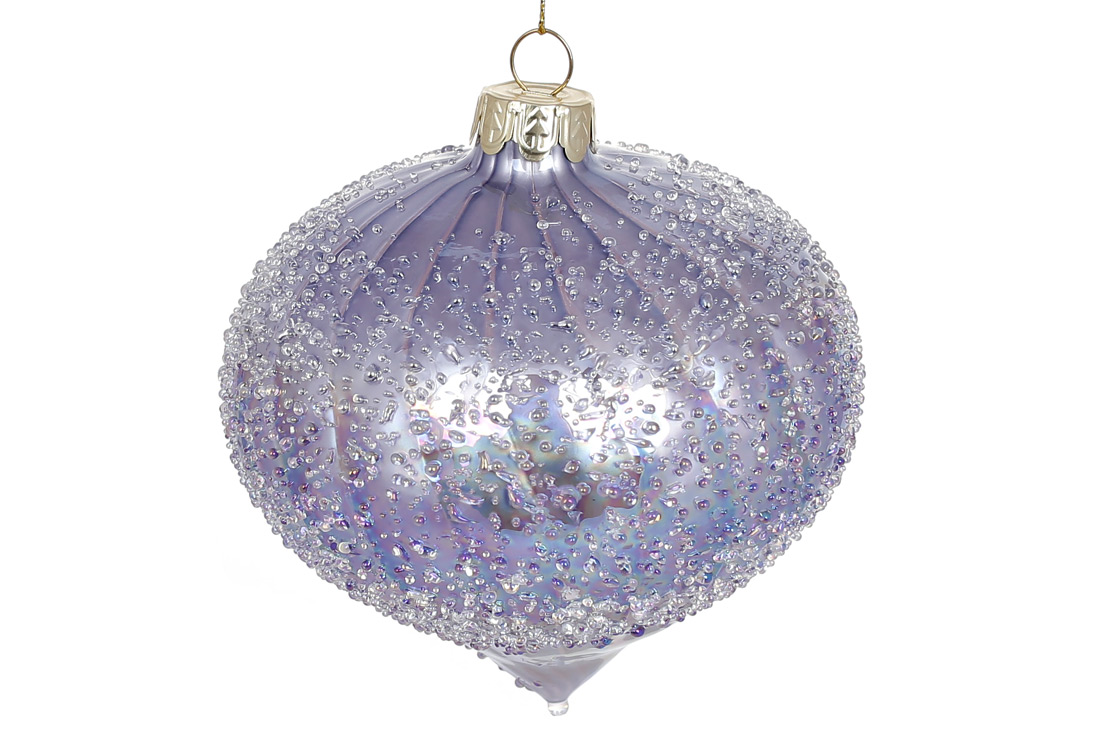 Ялинкова прикраса з покриттям "лід" 10см, колір - бузковий діамант