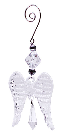 Набір ялинкових прикрас 13.5см (2шт) прозорі крила