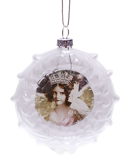 Ялинкова прикраса 10см у формі диска з малюнком