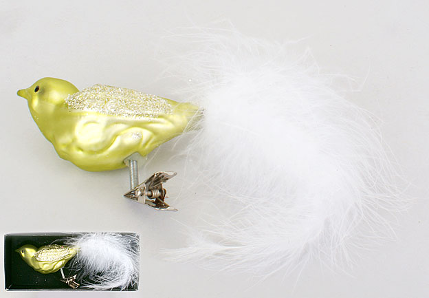 Ялинкова прикраса Птах на прищіпці 16см