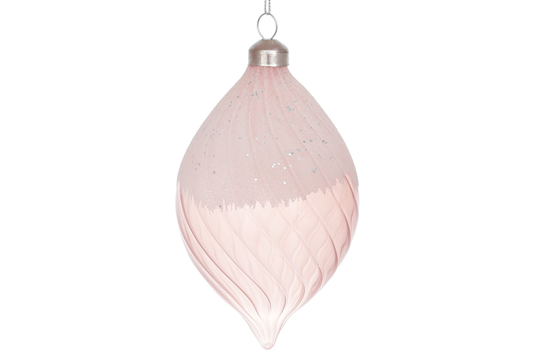 Ялинкова прикраса рельєфної форми 10см, колір - рожево-бежевий