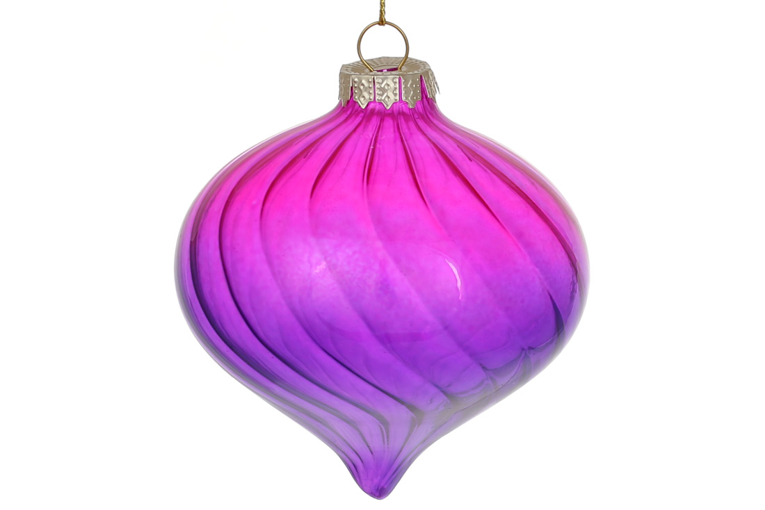 Ялинкова прикраса 8см, колір - малиновий омбре