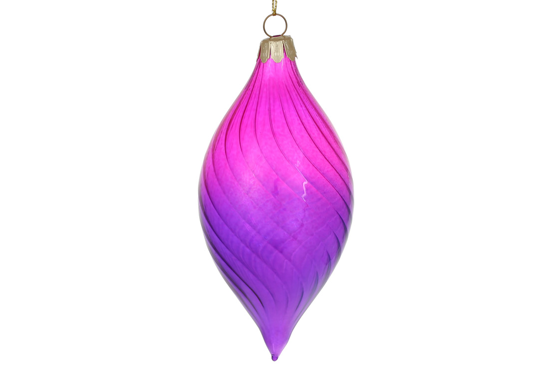 Ялинкова прикраса 12.5см, колір - малиновий омбре