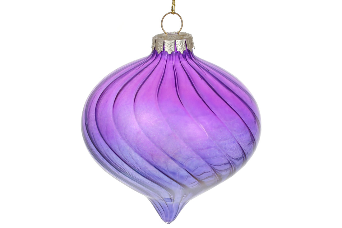 Ялинкова прикраса 8см, колір - лавандовий омбре