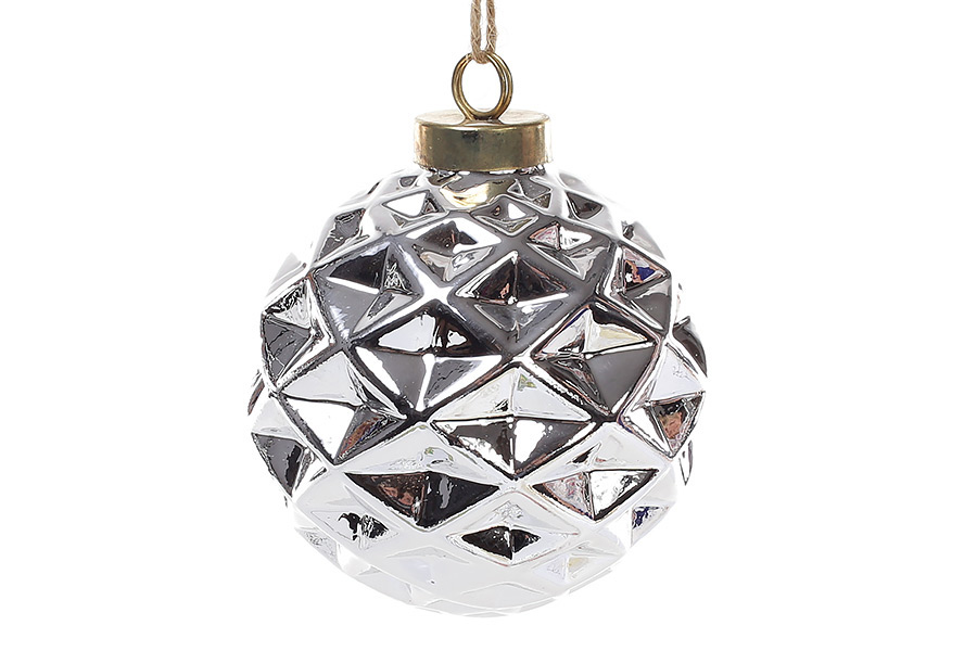Ялинкова куля 7см, колір - срібло