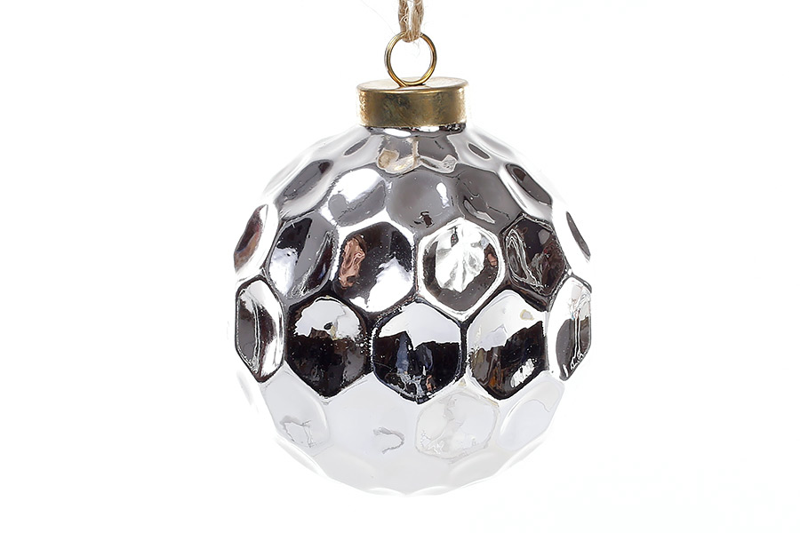 Ялинкова куля Соти 7см, колір - срібло