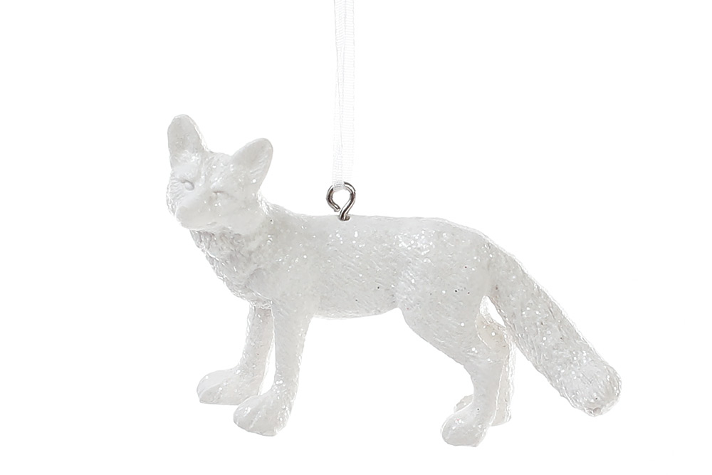 Ялинкова прикраса Лис, колір - білий