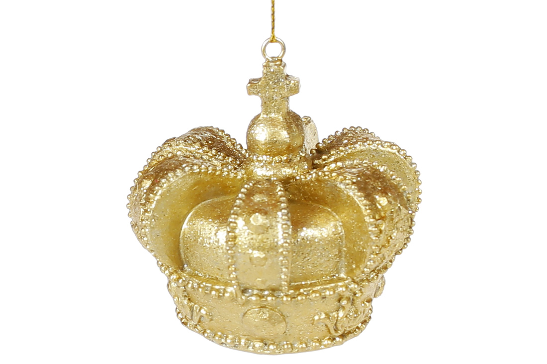 Підвісний декор Корона, 6.5см, колір - золото