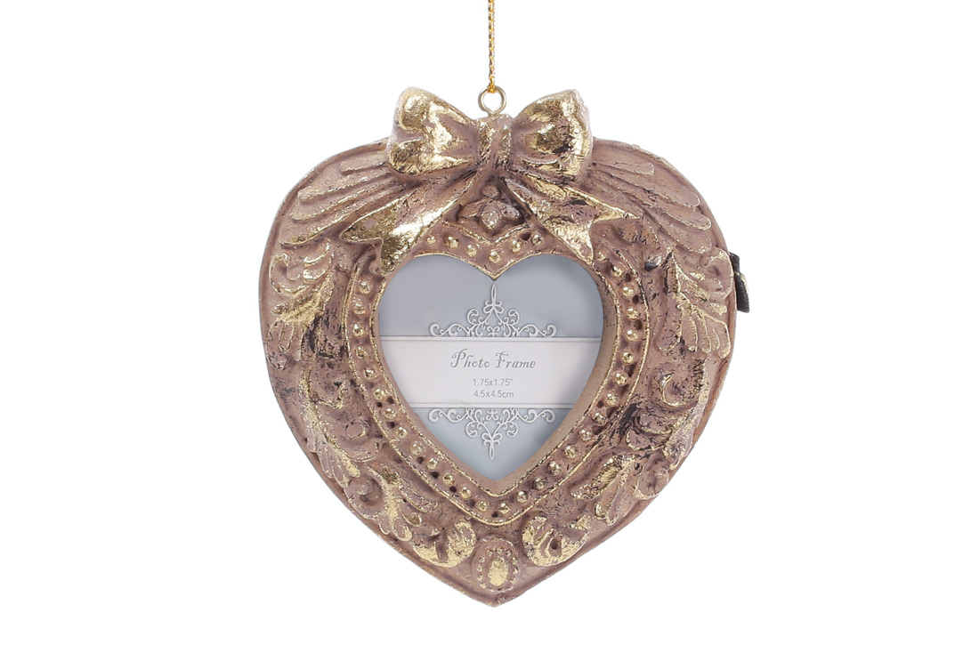 Підвісна рамка для фото, 9см, колір - попіл троянди із золотом