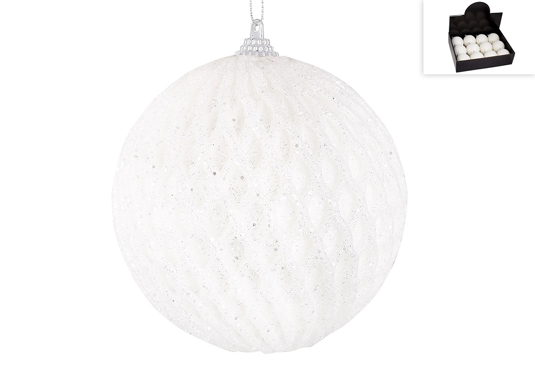 Ялинкова куля 10см, колір - білий