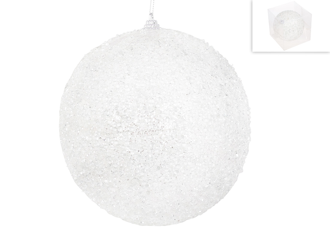Ялинкова куля 15см, колір - білий
