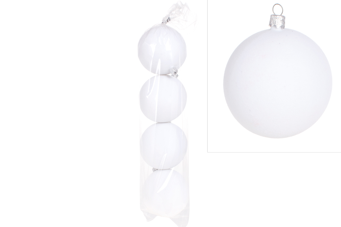 Набір ялинкових куль, оксамит 8см