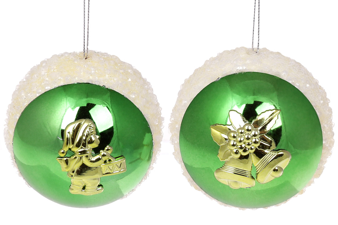 Ялинкова куля з декором 8см, 2 дизайни