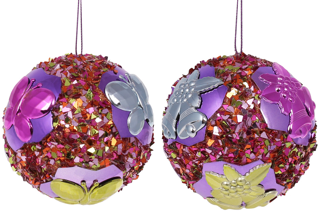 Ялинкова куля з декором 8см, 2 дизайни