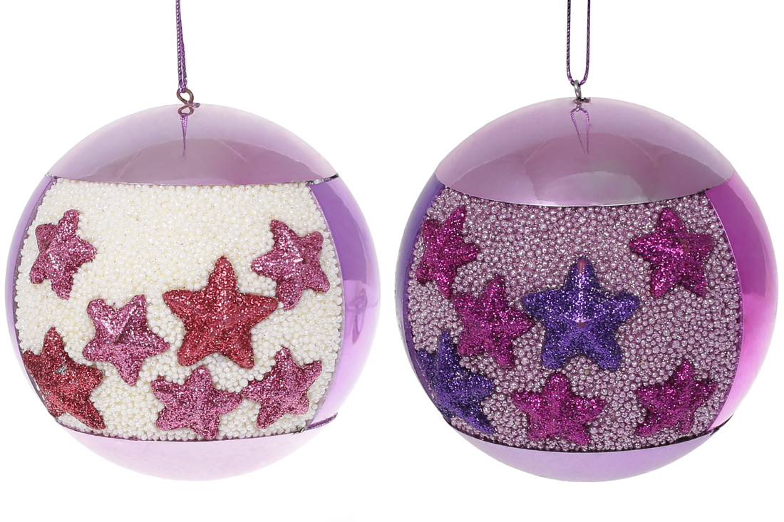 Ялинкова куля з декором 8см, 2 дизайни